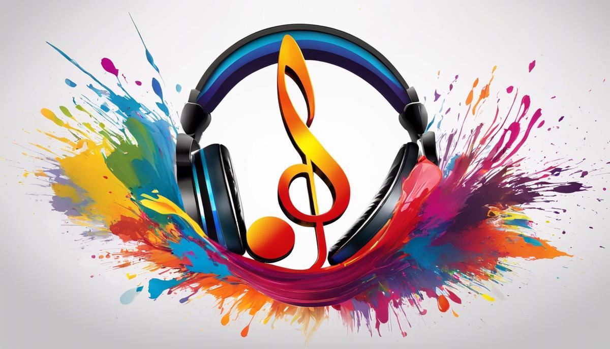 Illustration of a musical note surrounded by colorful paint strokes, symbolizing the importance of covers in the evolution of music.